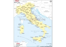 Map of Italy with Major Cities - Digital File