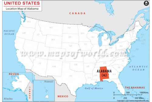 Location Map of Alabama