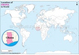 Ghana Location On World Map - Digital File