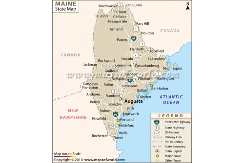 Maine State Map 