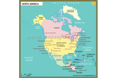 Map of North America for Kids