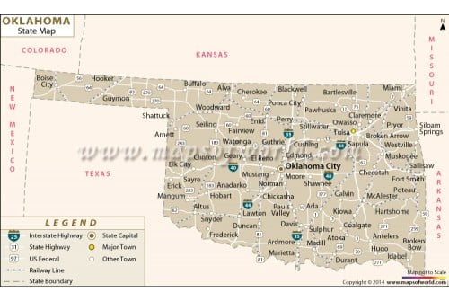 Oklahoma State Map 