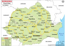 Romania Road Map - Digital File