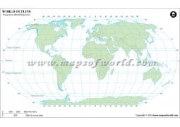 World Robinson Outline Map Green - Digital File
