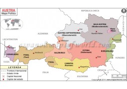 Austria Map in Spanish - Digital File