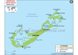 Bermuda Map in Spanish - Digital File