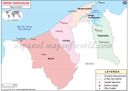 Brunei Spanish Map - Digital File