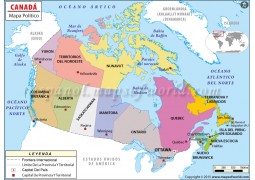 Canada Map in Spanish - Digital File
