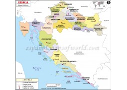 Croatia Map in Spanish - Digital File