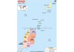 Grenada Map in Spanish - Digital File