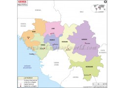 Guinea Spanish Map - Digital File