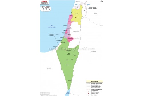 Israel Map in Spanish