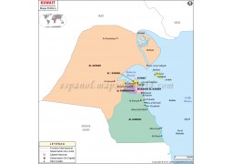 Kuwait Spanish Map - Digital File