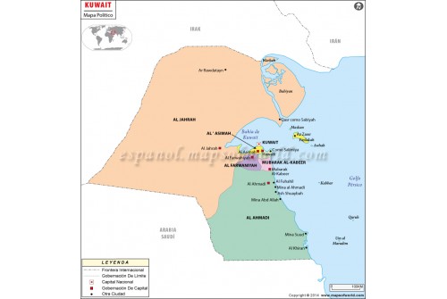 Kuwait Spanish Map