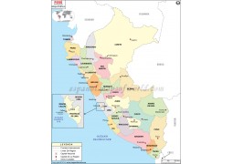 Peru Map in Spanish - Digital File