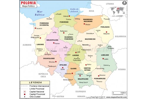 Poland Map In Spanish