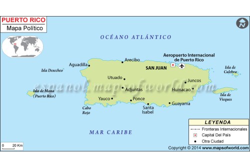 Puerto Rico Map in Spanish
