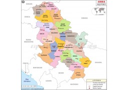 Serbia Spanish Map - Digital File