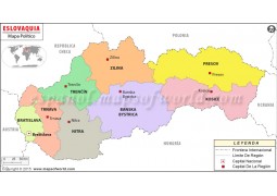 Slovakia Map in Spanish - Digital File