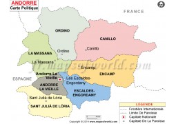 Andorra Map in French - Digital File