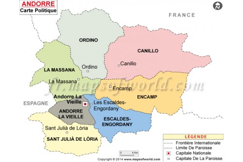 Andorra Map in French
