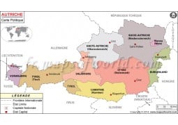Autriche Carte Politique-Austria Political Map - Digital File