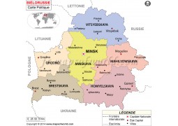 Belarus Map in French - Digital File