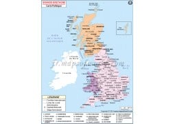 Grande-Bretagne Carte Politique-Great Britain Political Map - Digital File