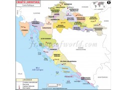 Croatie Carte Politique-Croatia Political Map - Digital File
