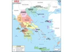 Greece Map in French - Digital File