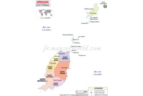 Grenada Map in French