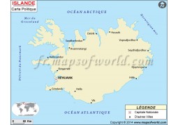 Iceland Map in French - Digital File