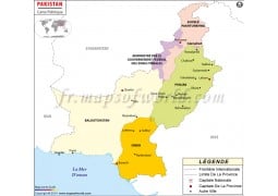 Pakistan Map in French Language - Digital File