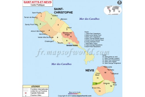 Saint Kitts And Nevis Map