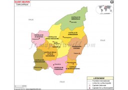 San Marino Map in French - Digital File