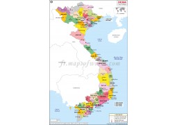 Vietnam Carte Politique - Vietnam Political Map - Digital File