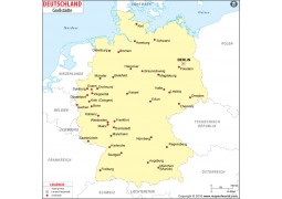 Germany Major Cities Deutsch Map - Digital File