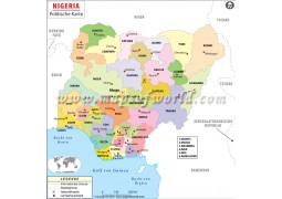Nigeria Political Map German - Digital File
