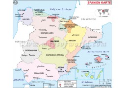 Spain Political Deutsch Map - Digital File