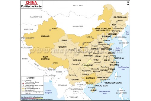 China Political Deutsch Map