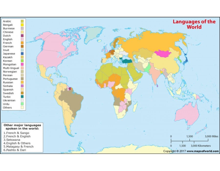 Buy Sprachen Der Welt Map Of The World Languages Online