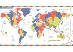 Welt Zeitzonen Karte - Digital File