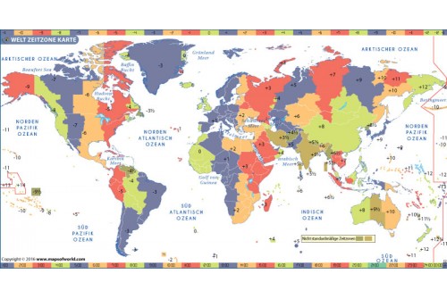 Welt Zeitzonen Karte
