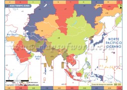 Asia Time Zone Spanish - Digital File