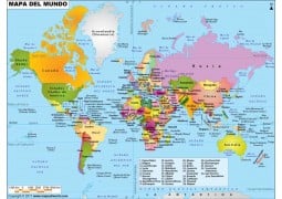 World Political Spanish Map - Digital File