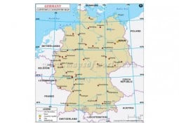 Germany Latitude and Longitude Map - Digital File