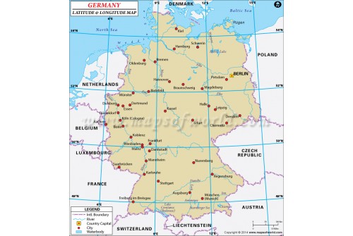Germany Latitude and Longitude Map