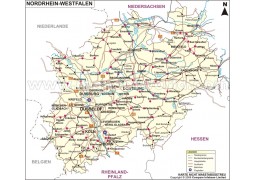 Nordrhein Westfalen Karte - Digital File