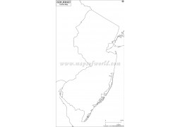 Blank Map of New Jersey - Digital File