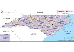 North Carolina Road Map  - Digital File
